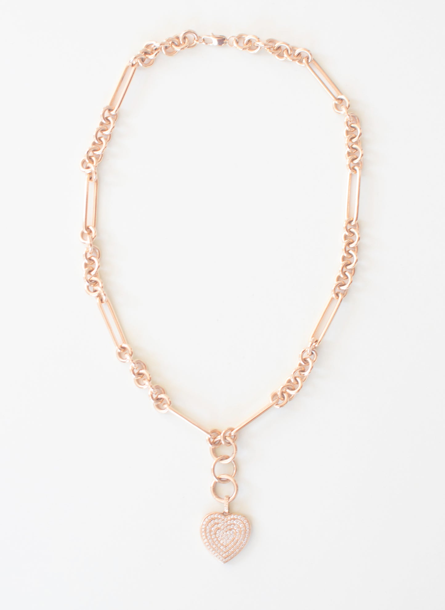 14K Gold Vermeil Coco Necklace With Lucy Diamond Charm And Two August Annex Links