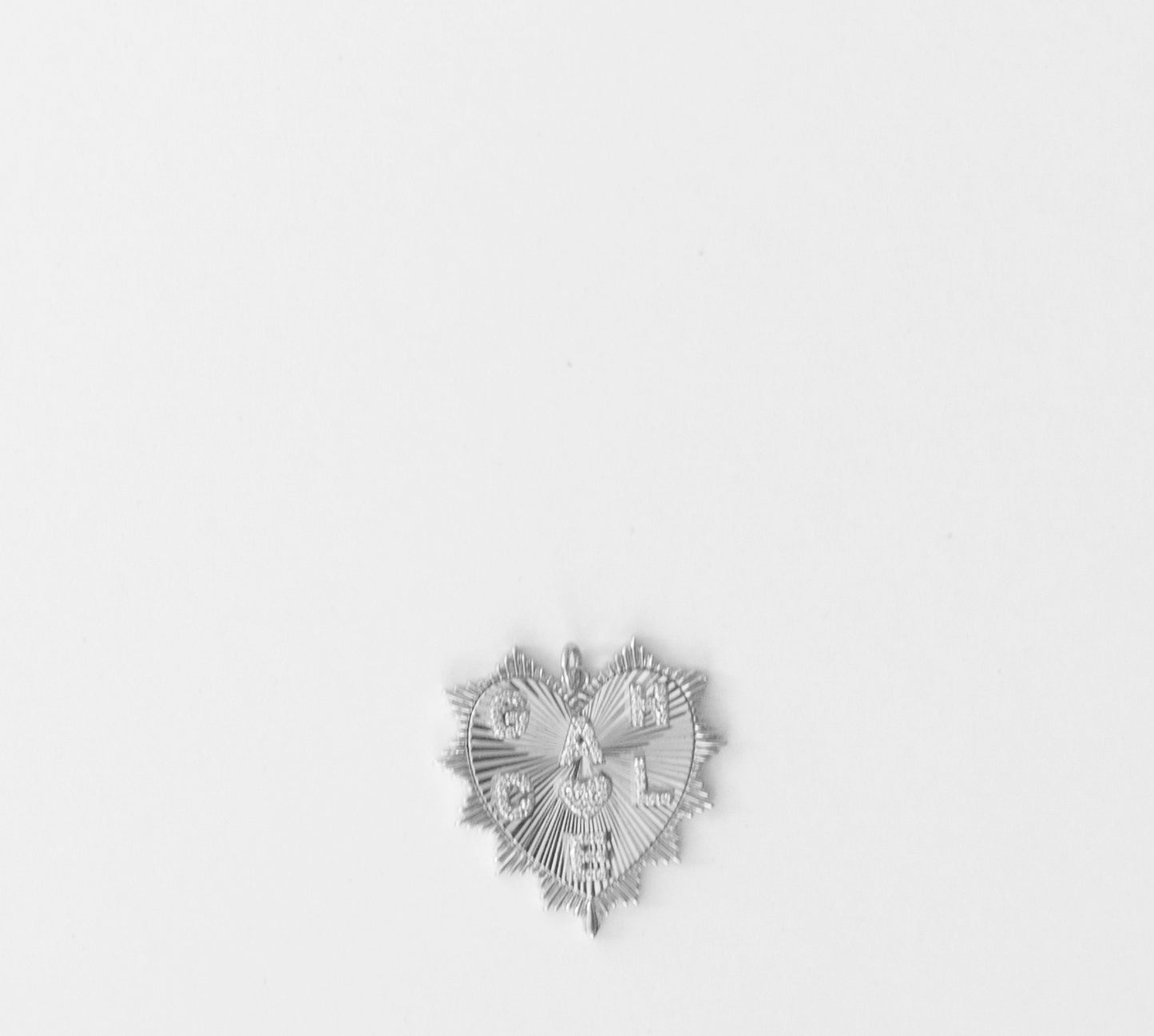 Rhodium Plated Sterling Silver Ella Heart With Custom Diamond Letters