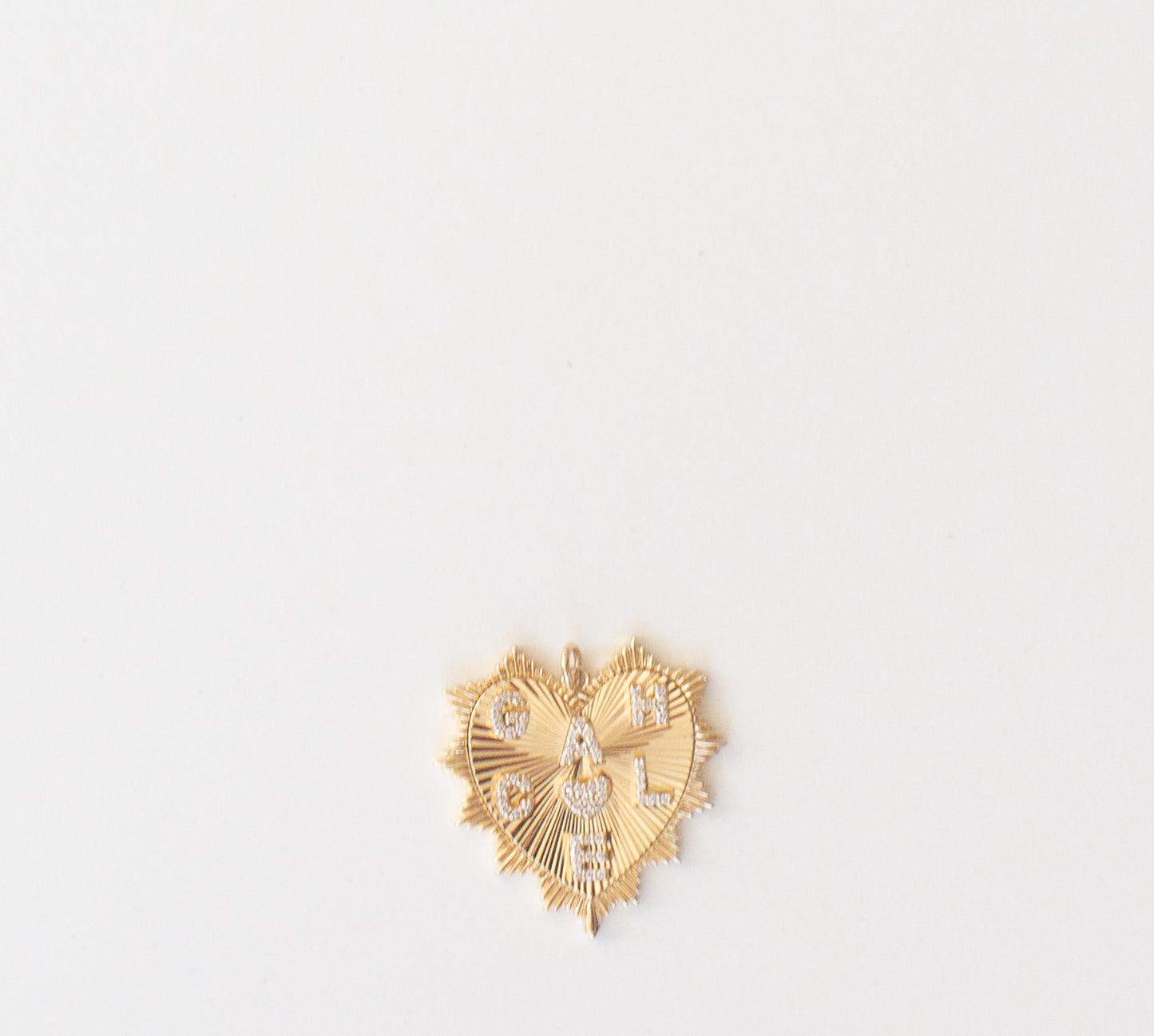 14K Gold Vermeil Ella Heart With Custom Diamond Letters